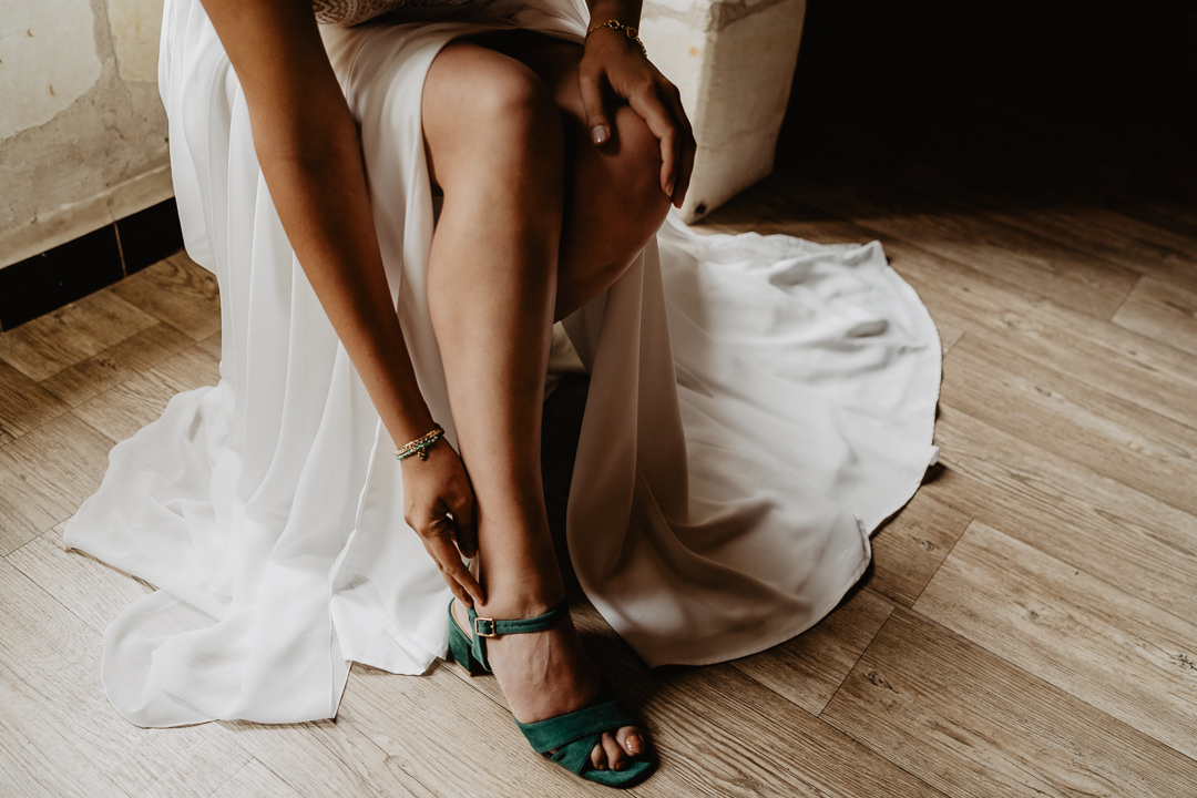 portrait de préparatifs de mariée